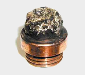 The tell-tale Electrode Wear: Blow Out; check the whole of the torch The tell-tale Electrode Wear: Blow Out; check the whole of the torch